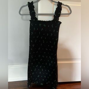 Wilfred black smocked mini dress. Size XS